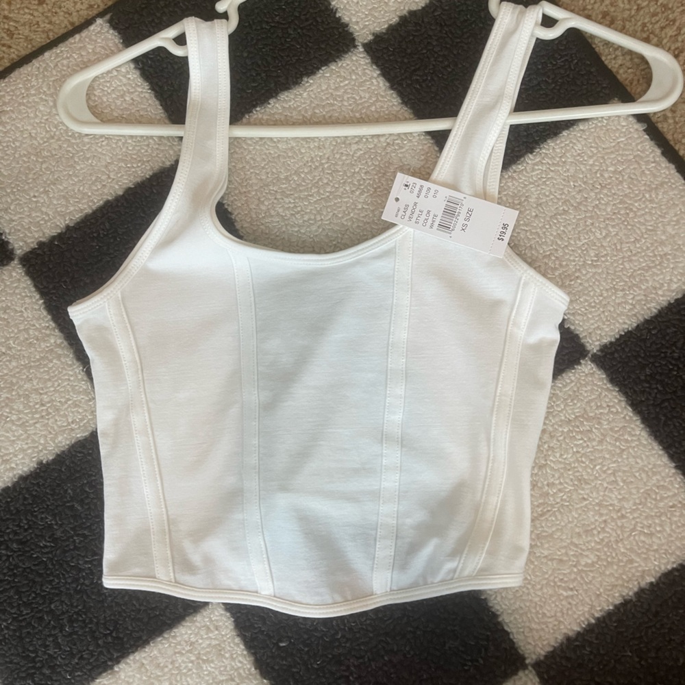 white corset tank